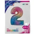 balon foliowy cyfra 2 holo teczowy grabo 40 dgt