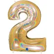balon foliowy cyfra 2 holo zloty grabo 40 dgt