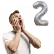 balon foliowy cyfra 2 holograficzna srebrny partypal 40 dgt