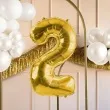 balon foliowy cyfra 2 jasnozloty partydeco 34 dgt