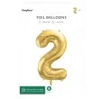 balon foliowy cyfra 2 jasnozloty partydeco 34 dgt