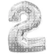 balon foliowy cyfra 2 kropki srebrny folat 34 dgt