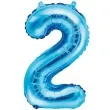 balon foliowy cyfra 2 niebieski partydeco 14 dgt
