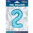 balon foliowy cyfra 2 niebieski partypal 39 dgt