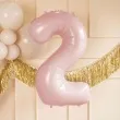 balon foliowy cyfra 2 pastel rozowy jasny partydeco 34 dgt