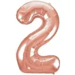 balon foliowy cyfra 2 rozowe zloto unique 34 dgt
