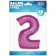 balon foliowy cyfra 2 rozowy godan 14 dgt