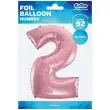 balon foliowy cyfra 2 rozowy jasny godan 45 dgt