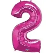 balon foliowy cyfra 2 rozowy qualatex 43 dgt