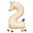 balon foliowy cyfra 2 sarenka bezowy partydeco 40 dgt