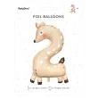 balon foliowy cyfra 2 sarenka bezowy partydeco 40 dgt