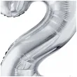 balon foliowy cyfra 2 srebrny partydeco 34 dgt