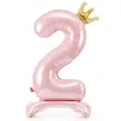 balon foliowy cyfra 2 stojaca rozowy partydeco 33 dgt
