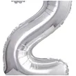 balon foliowy cyfra 2 stojaca srebrny godan 15 dgt