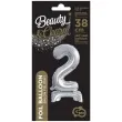 balon foliowy cyfra 2 stojaca srebrny godan 15 dgt