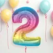 balon foliowy cyfra 2 teczowy godan 36 dgt