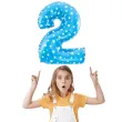 balon foliowy cyfra 2 w gwiazdki niebieski jix 18 dgt