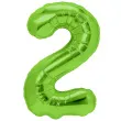balon foliowy cyfra 2 zielone jabluszko partypal 39 dgt