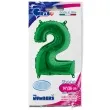 balon foliowy cyfra 2 zielony grabo 14 dgt
