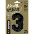 balon foliowy cyfra 3 beauty and charm czarny godan 36 dgt
