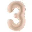 balon foliowy cyfra 3 bezowy ciemny partydeco 34 dgt