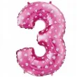 balon foliowy cyfra 3 biale serca rozowy godan 26 dgt