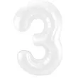 balon foliowy cyfra 3 bialy jix 40 dgt