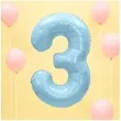 balon foliowy cyfra 3 blekitny partydeco 34 dgt