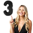 balon foliowy cyfra 3 czarny funny fashion 40 dgt