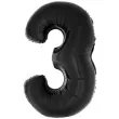 balon foliowy cyfra 3 czarny funny fashion 40 dgt