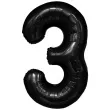 balon foliowy cyfra 3 czarny partypal 39 dgt