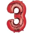 balon foliowy cyfra 3 czerwony amscan 34 dgt