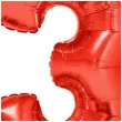 balon foliowy cyfra 3 czerwony funny fashion 40 dgt