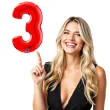 balon foliowy cyfra 3 czerwony grabo 26 dgt