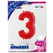 balon foliowy cyfra 3 czerwony grabo 26 dgt