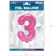 balon foliowy cyfra 3 fuksja partypal 16 dgt