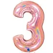 balon foliowy cyfra 3 holo rozowe zloto grabo 40 dgt