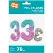 balon foliowy cyfra 3 kosmos teczowy godan 31 dgt