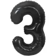 balon foliowy cyfra 3 matowa czarny godan 33 dgt