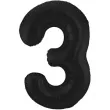 balon foliowy cyfra 3 metaliczny mat czarny folat 34 dgt
