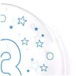 balon foliowy cyfra 3 niebieska transparentny tuban 18 orb