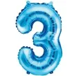 balon foliowy cyfra 3 niebieski partydeco 14 dgt