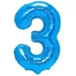balon foliowy cyfra 3 niebieski partypal 16 dgt