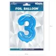 balon foliowy cyfra 3 niebieski partypal 16 dgt