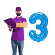 balon foliowy cyfra 3 niebieski partypal 16 dgt