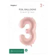 balon foliowy cyfra 3 pastel rozowy jasny partydeco 34 dgt
