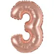 balon foliowy cyfra 3 rozowe zloto amscan 13 dgt