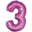 balon foliowy cyfra 3 rozowy godan 14 dgt