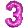 balon foliowy cyfra 3 rozowy godan 34 dgt