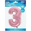 balon foliowy cyfra 3 rozowy jasny godan 45 dgt